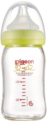 Picture of 贝亲 Pigeon 实感奶瓶 耐热玻璃 浅绿 160ml