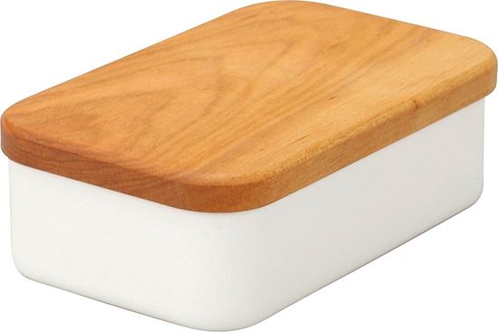 Picture of 野田珐琅 搪瓷黄油盒 黄油罐 天然木盖 200g/450